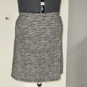 Lelis GUC Elegant Black and White Women's Stretch Tweed A-Line Skirt